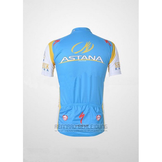 2012 Fahrradbekleidung Astana Hellblau Trikot Kurzarm und Tragerhose - zum Schließen ins Bild klicken